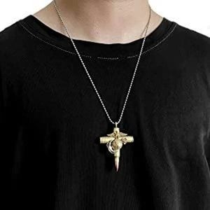 Astrocus Battle Field Necklace, cross necklace for military dad husband, veteran